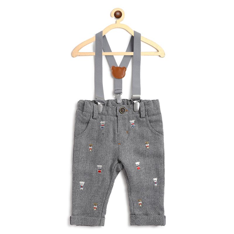 Boys Medium Grey Flannel Long Trousers image number 0